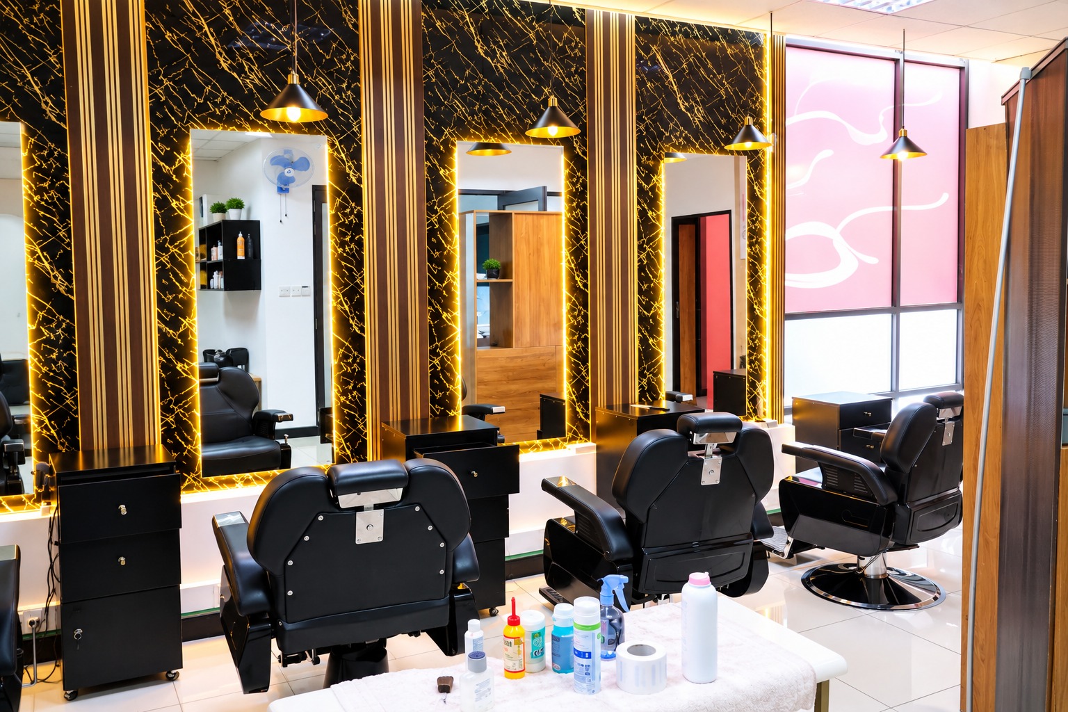 Mike Royal Barbershop interior in Lavington, Nairobi